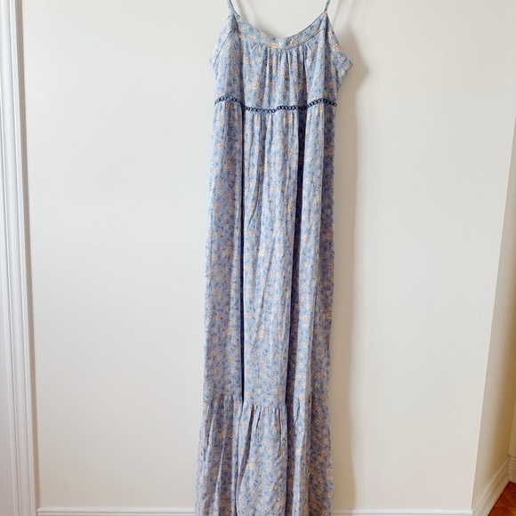 ⛱️ 2/20$ Wild Skye - womens baby blue summer floral maxi dress size small - Picture 6 of 9